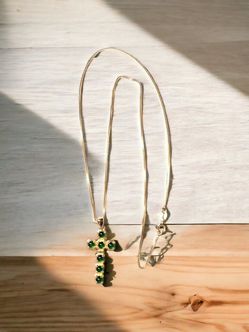 天然A貨翡翠純銀鍍金項鍊