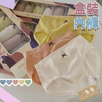 【多多購物】超值【一盒六條】女生內褲 女內褲 透氣內褲 內褲中腰 內褲女 女生內褲 內褲 潤膚內褲 女士 純棉 三角褲女