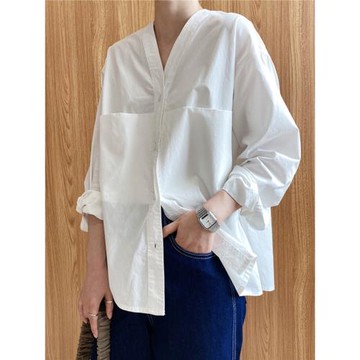 白色襯衫女設計感小眾2025早秋新款女裝韓貨襯衣洋氣氣質長袖上衣