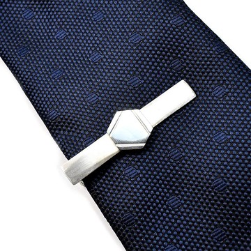 苯環 銀質領帶夾