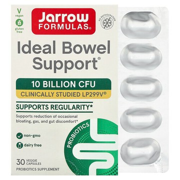 Jarrow Formulas, Vegan Ideal Bowel Support，100 億 CFU，30 粒素食膠囊