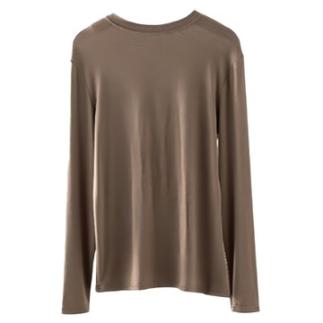 輕奢甜美圓領羊絨蛋白內搭 - 質感細膩親膚柔軟  均碼  栗色