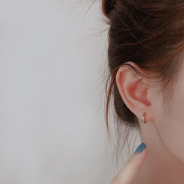 耳釘女925純銀新款潮時尚簡約小巧耳鉤耳環養耳洞防過敏耳飾