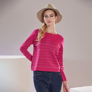 有機棉INDIGO圓領點點線條針織衫(2色)