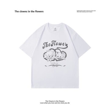 oddnova愛心卡通動物短袖夏季百搭寬松oversize半袖t恤女