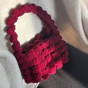 🔥新款🔥新年手工禮物冰條粗毛綫鈎針雲朵包包編織diy材料包 單肩包腋下包手工編織材料包 毛線鉤織 手作材料 毛線DIY