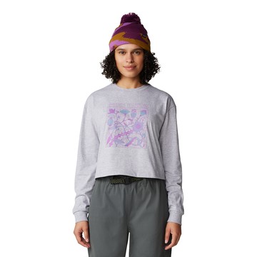 Mountain Hardwear Wild Flowers Boxy Crop Long Sleeve 寬鬆短版長袖 女 灰 #2079951