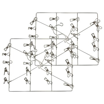 不鏽鋼衣襪架  2入  3格-小  方形單層 [20夾]  2組