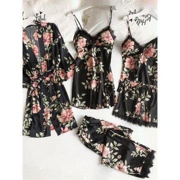 Ladies Sling Sleeping Loose Lace Five Piece Homewear五件套