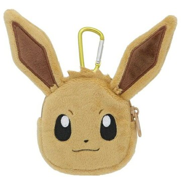 【震撼精品百貨】神奇寶貝_Pokemon~ 寶可夢 大臉款扣環絨毛零錢包-伊布*17272