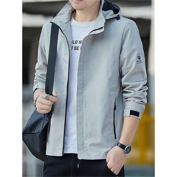秋季男女風衣薄款網眼內襯可脫卸帽防風衣早秋上衣春秋季休閑外套