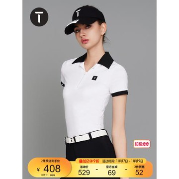 T/歐巡賽高爾夫女裝短袖T恤夏季新品時尚V領POLO衫 EF231PD013