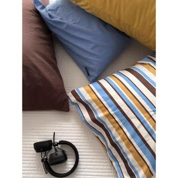 【單個裝】全棉水洗棉條紋深色男生款48*74枕頭套 學生宿舍枕套