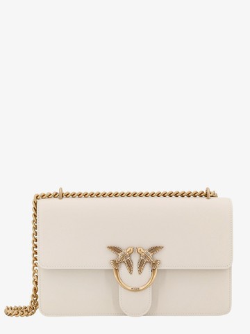 Leather shoulder bag with love birds diamond cut buckle - PINKO - gender_Woman