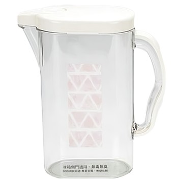 KEYTOSS 詰朵斯 WATER 環保專利設計水壺 食品級環保材質 安全 純白低彩度 優雅舒適  白色 + 透明色  1.9L  1個