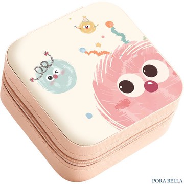 新款可愛皮革首飾盒 調皮小煤球可愛飾品盒 飾品戒指項鍊耳環耳夾收納 FACC-735