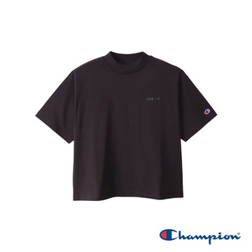 Champion 官方直營-立體膠花LOGO短袖TEE-女(黑色)