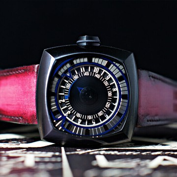 LYTT LABS 日晷錶 Inception V1.0系列 A02-02 槍藍-煙燻仿舊皮革錶帶(多色可選)