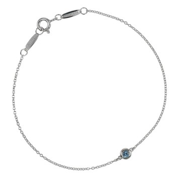 【日本直送】蒂芙尼 手鍊 By The Yard 腕圍約18cm 銀 925 海藍寶石 約1g TIFFANY&Co.【二手】A級