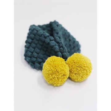 小蜜糖童裝女童純手工編織球球圍脖洋氣時尚百搭兒童寶寶圍巾秋冬