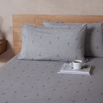 長頸鹿 印花床包-迷霧灰