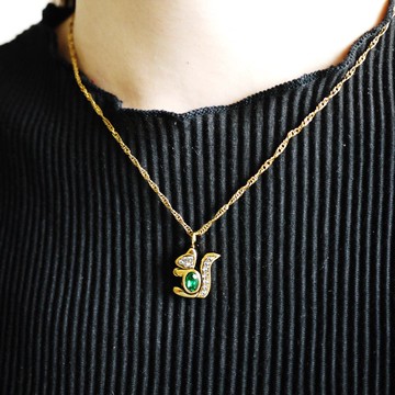 綠寶石可愛松鼠項鍊