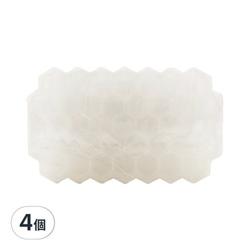 可疊式附蓋蜂巢製冰盒 柔軟盒身 帶防塵蓋設計  白色  單一尺寸  4個