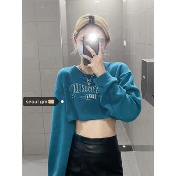 hiphop衛衣女春秋薄款chic港風街舞爵士衣服美式高街短款jazz上衣