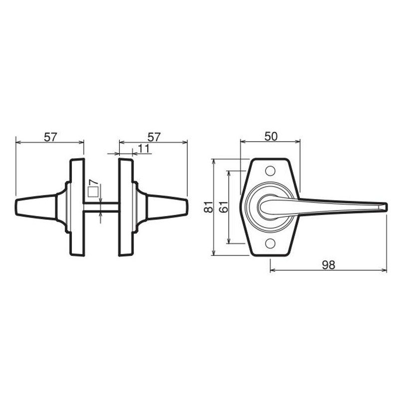 20セット入 川口技研  GIKEN ホームレバー(ブラウン塗装) 空錠 (BS60) HL-1CB-60 - 2