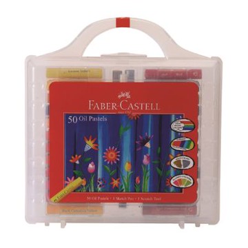【Faber-Castell】輝柏 50色粗芯手提精裝油性粉彩條 / 盒 126050