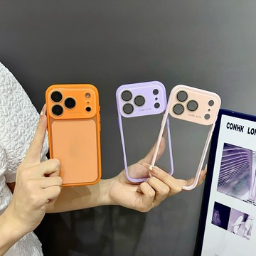 大視窗高透精孔 純色膚感 簡約防摔殼 適用 蘋果 iPhone 17 手機殼 16 15 14 13 pro max