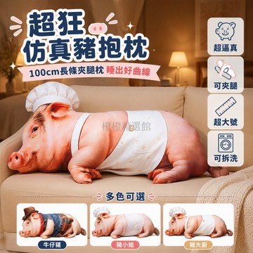 台灣出貨✨ 仿真豬造型抱枕 長條夾腿枕 床頭靠墊 沙發客廳靠枕 學生宿舍睡覺枕 牛仔豬款 100cm大尺寸