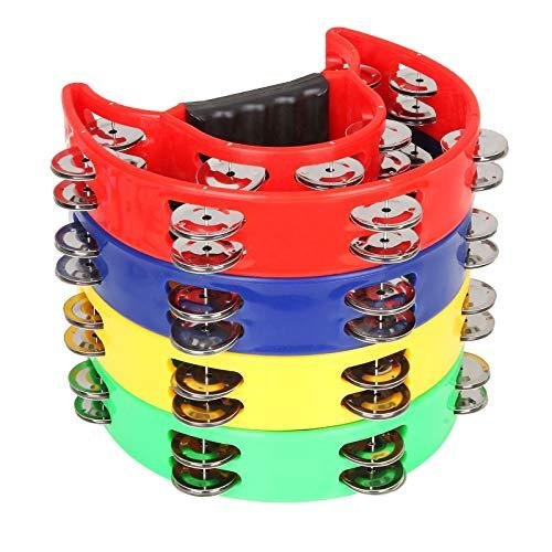 FengWu Pack Half Moon Handheld Tambourine Metal Jingles Tambourines for