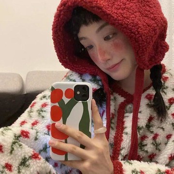 臺灣出貨12H🌈日系可愛女巫小紅帽子軟糯女孩羊羔毛護耳保暖可愛騎車毛茸毛絨帽