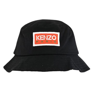 KENZO 5AC714 經典品牌電繡LOGO漁夫帽/遮陽帽.黑