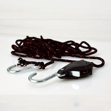 MIT台灣製 1/4英吋滑輪拉繩組 滑輪拉繩 滑輪調節繩扣 天幕繩 野營繩 防風繩 金屬調節繩扣 曬衣繩