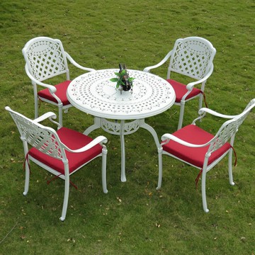 免運 可開發票 戶外陽臺桌椅 歐式花園別墅桌椅組合 室外庭院鐵藝鑄鋁桌椅 三五件套