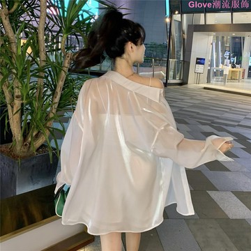人魚姬防曬衣服開衫外套女夏季薄款防紫外線2022年新款設計感小眾薄款防曬衣 長袖上衣 罩衫 防曬外套 薄外套