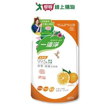 一滴淨蘆薈多酚洗潔精補充(柑橘)800g【愛買】