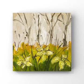 水仙油畫水仙藝術春園繪畫春花藝術