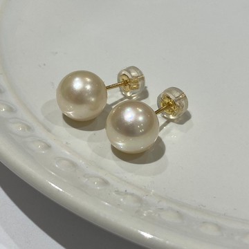 【K18 GOLD AKOYA PEARL】18K金 9.5mm 天然Akoya珍珠 18KP31 六月誕生石 【SOLID GOLD】