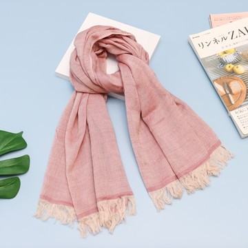 日本今治羽織圍巾-紅梅色(羊毛+棉)