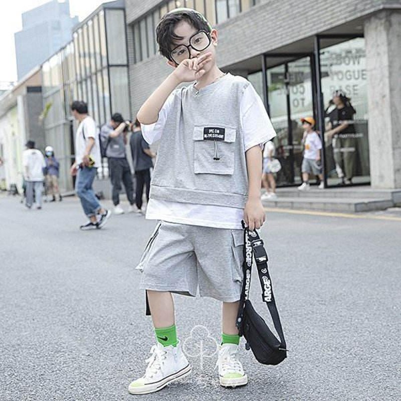 子供服 セットアップ キッズ 男の子 夏 上下セット 半袖Tシャツ ハーフ