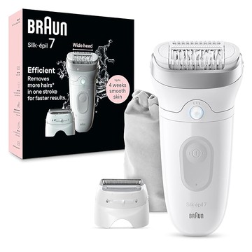 BRAUN【日本代購】百靈 Epilator Silk-épil 7 女用乾濕兩用修剪器SE7-041-銀