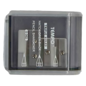 TEMPO 節奏牌 雙門3孔筆削器 S-302 12件組  灰色  1組