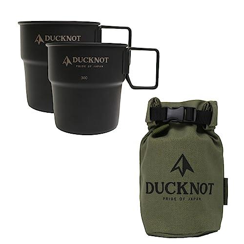 DUCKNOT スタッキングマグ 300×2個   ケース セット ペア マグカップ シェラカップ ブラック ステンレス 直火 ケース付き 日本製