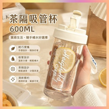 學生水杯夏季女生便攜高顔值吸管杯ins耐高溫帶茶隔2025新款杯子