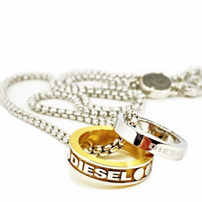 Amazon | DIESEL ディーゼル DX1168040 ダブルリング ネックレス