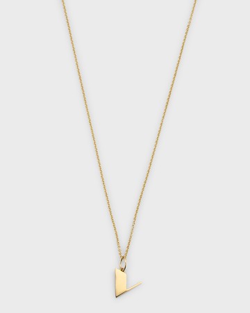14K Pure Block Initial Necklace