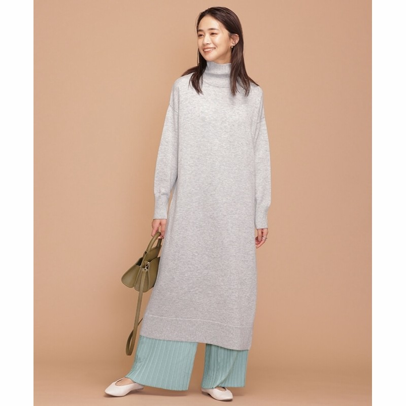 ハイネックニットワンピース プリーツパンツセット 通販 Lineポイント最大4 0 Get Lineショッピング